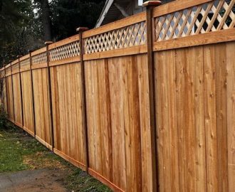 Cedar lattice fence installation in Maple Valley Washington